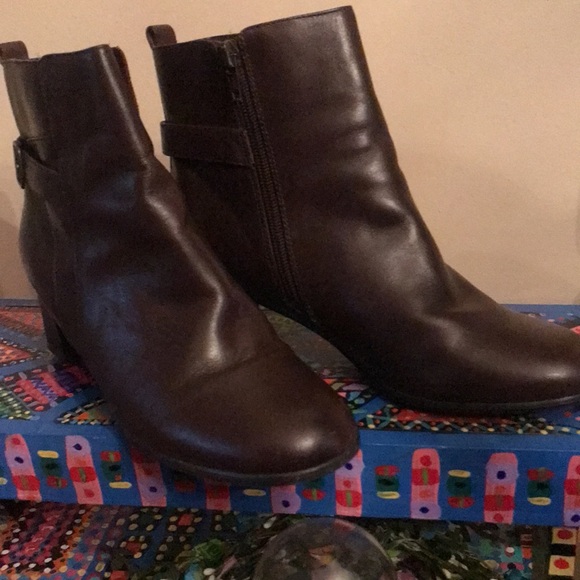 Gino Nicci Brown Leather Ankle Boots Size 6.5 - Picture 1 of 8